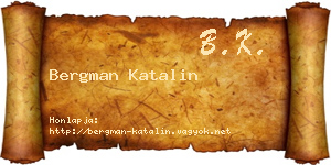 Bergman Katalin névjegykártya